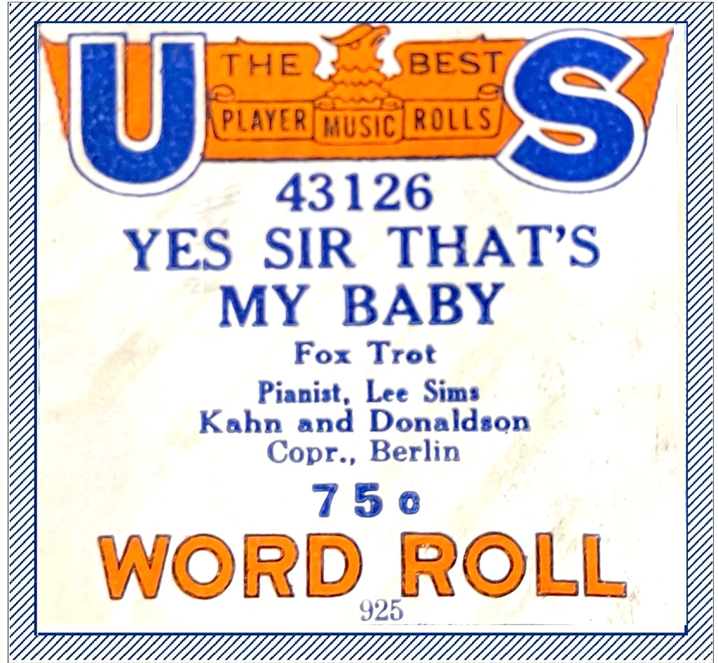 US Music 43126 "Yes Sir, That's My Baby" played by Lee Sims