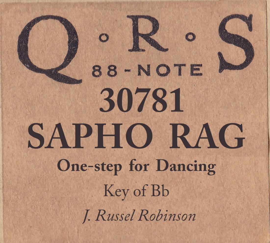 QRS 30781 "Sapho Rag" by J. Russel Robinson
