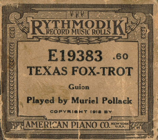 Rhythmodik 19383 - "Texas Fox Trot" played by Muriel Pollock