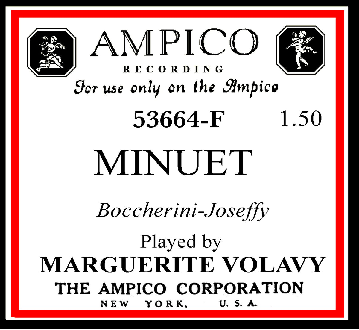 Ampico 53664 Minuet by Boccherini