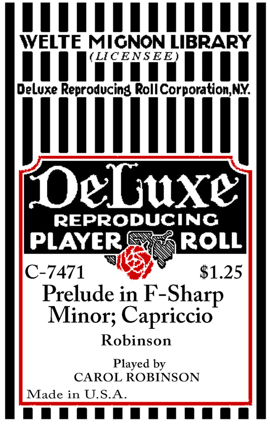 Welte-Mignon No. 7471 - Prelude in F-Sharp Minor: Capriccio