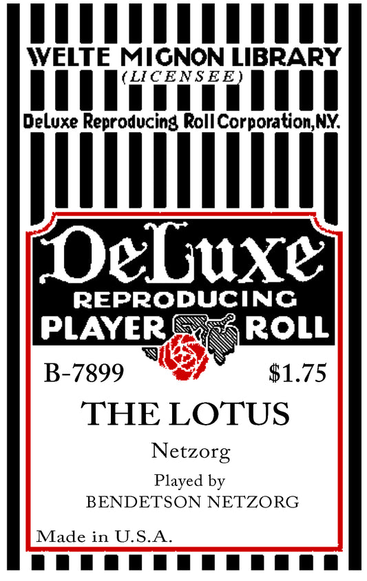 Welte-Mignon No. 7899 - The Lotus - Concert Waltz (composed and pb Netzorg)